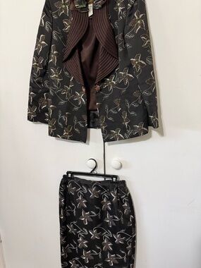 Elegant Brown Embellished Suit Set